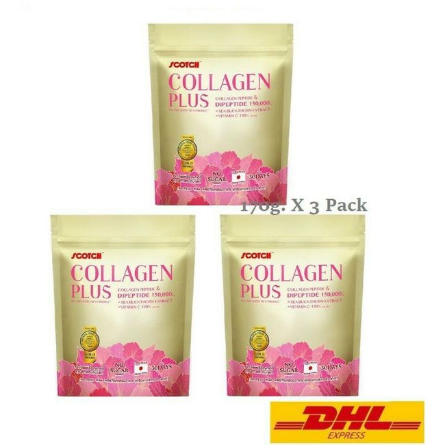 3X Scotch Collagen Plus Powder Peptide Vitamin C Mixed food & Drinks 170g