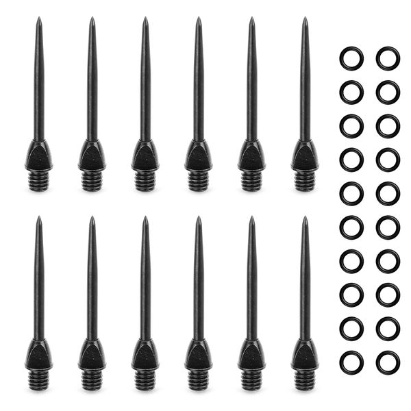 CyeeLife 12 Stück 2BA Steel dartpfeile Spitzen Metall + 20 Stück Gummiringe,Dart Tip Konverter Tool