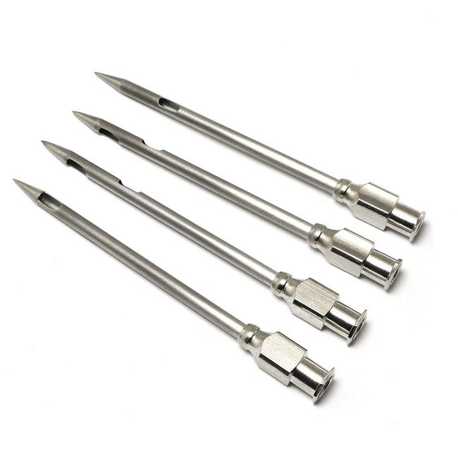 PZRT 4pcs Injector Needle for Barbecue, Stainless Steel Marinade Turkey BBQ Meat Injector Needle Kitchen Accessories Party Home Supplies