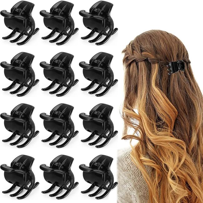 Haarklammern 12 Stück Kunststoff Haarspangen,Klaue Clips,HaarklammernMini,Rutschfeste Klaue Clips Haar-Accessoires für Frauen Damen Mädchen für Partys und Baden