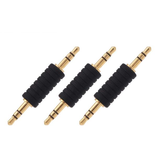 VCE 3 Stück 3,5mm Klinke Stecker auf 3,5mm Klinke Stecker Adapter Aux Verbindungsstecker für Bluetooth Adapter