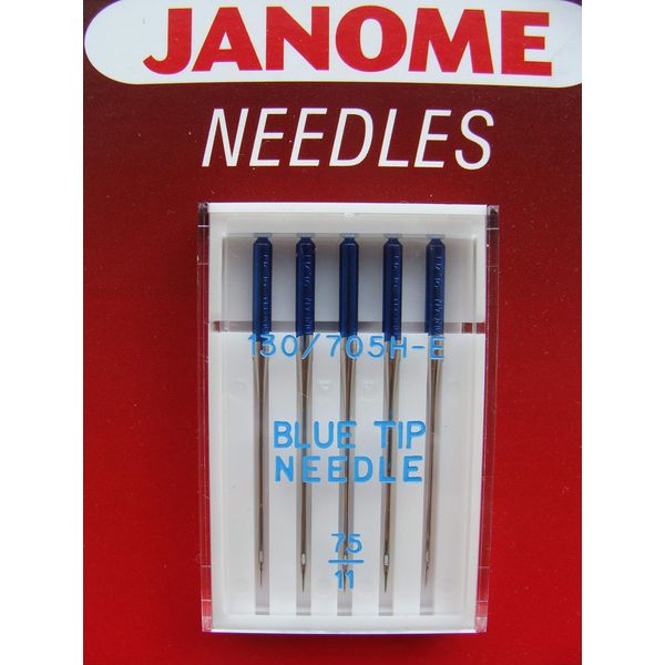 Janome Sewing Machine Blue Tip Embroidery Needles, Size 75/11