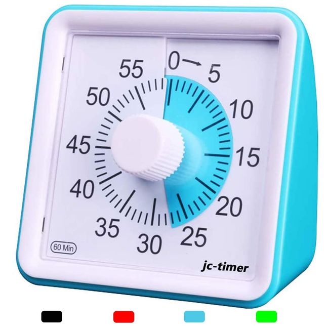 LivingHall Timer, Kitchen 60 Minutes, Visual Timer, Classroom Countdown Clock, Silent Timer for Kids and Adults, Class Time Management Tool (Blue, 7.8cmX7.8cmX4cm)