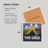 Off The Grid (Tent), Discover The Parks (Absorbent Ceramic Coaster, Single, Cork Back, Kitchen Table Decor)