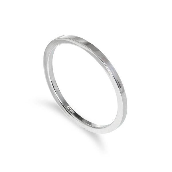 Plain Sterling Silver 2mm Stacking Ring Size S (I - U Available)