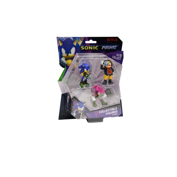 Sonic Prime Figures 3 Pack Blister, Series 1, Randomly Selected, Collect All 16!