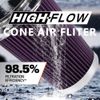 High Flow Cold Air Intake Purple Air Filter Replacement 3",3.5",4" Inlet, 9"Tall