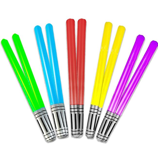 Rimikuru Star Wars Lightsaber Sword Stick Balloons, Set of 5 Balloons and Balloons (Set of 10)