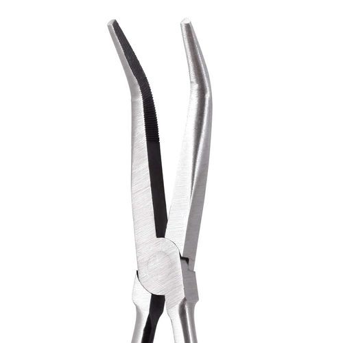 SPEEDWOX Long Reach 45 Degree Needle Nose Pliers 11 Inches Bent Long Nose Pliers Serrated Jaws