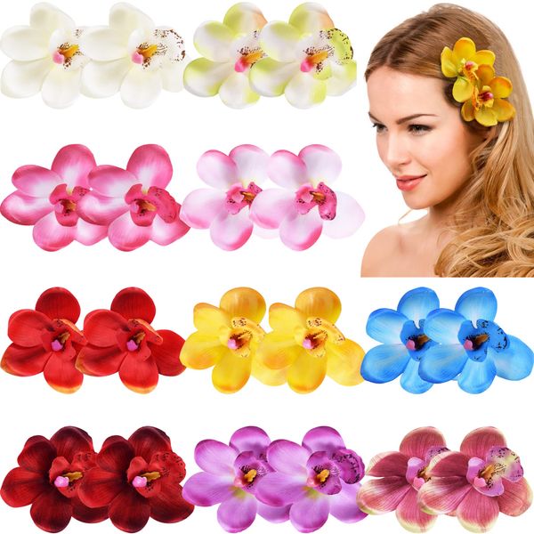 20PCS Flower Hair Clips 3inch Butterfly Orchid Floral Bows Alligator Clips for Women Girls Bridal Wedding Accessory Beach Party Wedding Event Décor