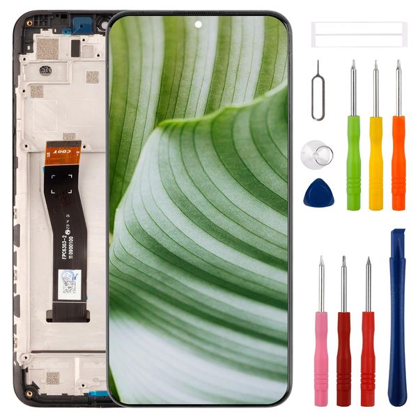 SWARK LCD Display Compatible with Nokia C110 N156DL-6.3"（Black with Frame） Touch Screen Digitizer Assembly Replacement + Tools