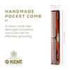 Kent Brushes Handmade Comb A 2T Medium Size Coarse and Fine Comb