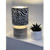 Black White Zebra Cotton Brushed Silver Drum Lampshade
