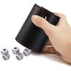 Aulufft PU Leather Dice Cup Set with 5 Standard Dices for Yahtzee Farkle Backgammon Bar Party Craps Game - Red Felt Lined, 1 Pack