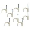 White Round Cable Clips with Fixing Nail K-Type 50pcs (12mm)