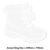 Medium 210mm 'Work Boot' Clear Static Window Cling Sticker/Decal (White) (WC00111061)