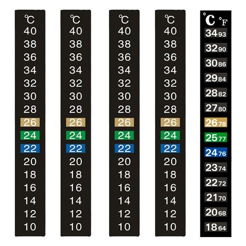 Thoquene Pack of 5 Aquarium Thermometers, Self-Adhesive Aquarium Thermometer, Digital Temperature Measuring Strip
