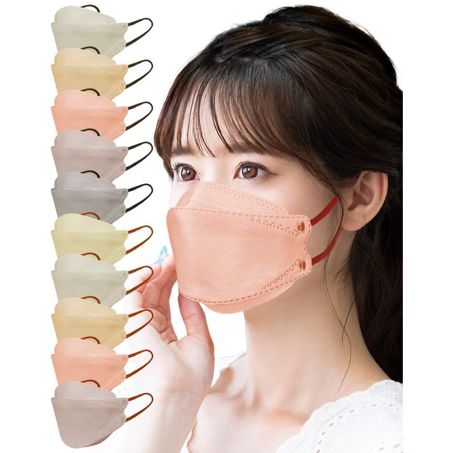 [LaViness] マスク 不織布 立体マスク 立体 日本製 バイカラー 30枚 (ベビーピンク×ワインレッド)
