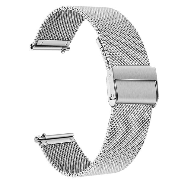 YUTOU 20mm Quick Release Watch Straps Mesh Woven Metal Watch Band Smart Watch Wristbands Mesh Watch Straps Adjustable Stainless Steel Replacement Straps for Men & Women (Silver)