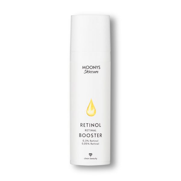 MOONYS® Retinol Serum Booster mit 0,3% Retinol 0,05% Retinal und 5% Retino Peptide - Vitamin A Bakuchiol Q10 Serum Gesicht - Anti-Aging reduziert Faltentiefe