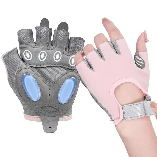 Damen Fitness Handschuhe,Sporthandschuhe für Damen,Rutschfester Silikon Sporthandschuh,Atmungsaktive Trainingshandschuhe mit Mikrofasergewebe,Gym Gloves,Fahrradhandschuh für Krafttraining sport