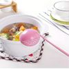 2 In 1 Kitchen Ladle Soup Pan Spoon with Filter Strainer (Beige)