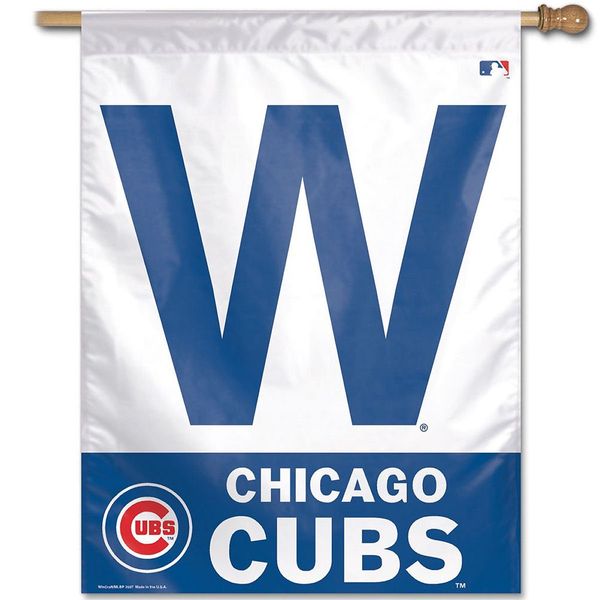 MLB Chicago Cubs 27-by-37-Inch Vertical Flag-W Logo