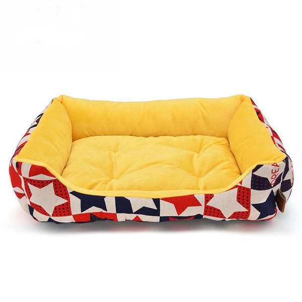 Cozy Haven Pet Bed - Winter Edition - Yellow Long Section / S