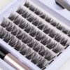 Lanciley Individual Lashes 45 Clusters Lashes CC Curl DIY Eyelash Extension Kit at Home for Make-up Beginner False Eyelashes with Eyelash Glue Tweezers 10/12/14/15/16mm Easy to Use - Fluffy Style