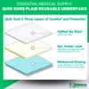 Essential Medical Supply Quik-Sorb 34" x 36" Plaid Quilted Reusable Underpad in 3 Pack - Waterproof Incontinence Bed Pads for Adults, Washable and Reusable Bed Pads for The Couch, Car and Bed
