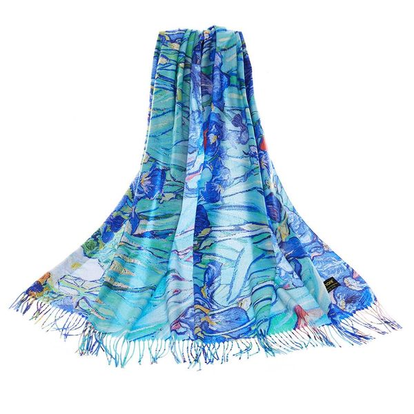 Signare Art Pashmina, wrap and shawl with Iris by Van Gogh
