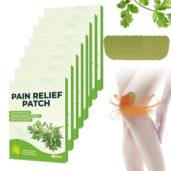 Gobesty 80 Pieces Pain Relief Patch Knee, Wormwood Pain Relief Patch, Wormwood Pain Relief Patch, Pain Relief Heat Patch for Knee, Back, Neck, Shoulder Inflammation and Sore Muscles