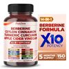 PeakPury Berberine Capsules 240mg 150 Count High Potency Digestive Support