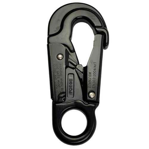 ProClimb Forged Aluminum Double-Lock Gate Captive Eye Snap Hook 27 kN - Black
