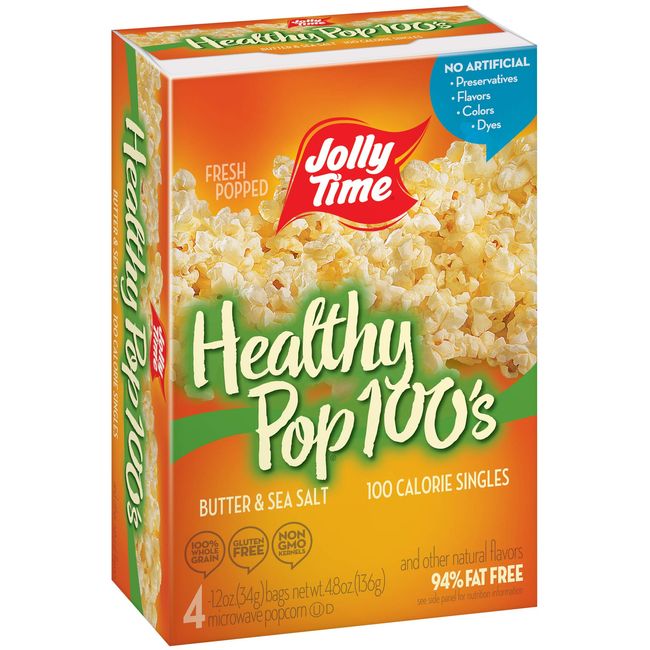 Jolly Time Natural Minis Microwave Popcorn Bags, Single Serving