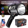 Solar Rechargeable Spotlight Flashlight Handheld Searchlight with Foldable Stand