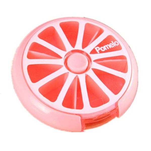 RZJZGZ Medicine Case, Weekly, Portable Pill Case, Rotating Medicine Box, Medicine Container, Prevents Forgetting to Take Your Pills, Fruit-Shaped Pill Box, Can Hold Capsules, Pills, Tablets, Compact Moisture-Proof Medicine Box (Grapefruit)