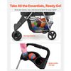 Pet Stroller Foldable 3 Wheels Dog Stroller with Brake up to 35lbs