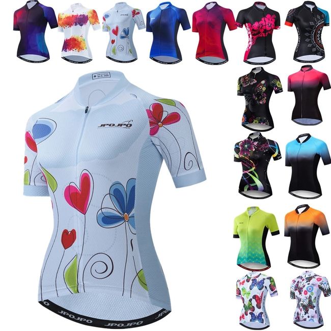 JPOJPO Cycling Jersey Women Summer Bike Jersey Shirts MTB Short Sleeve  Ladies Quick Dry Bicycle Clothing Top 