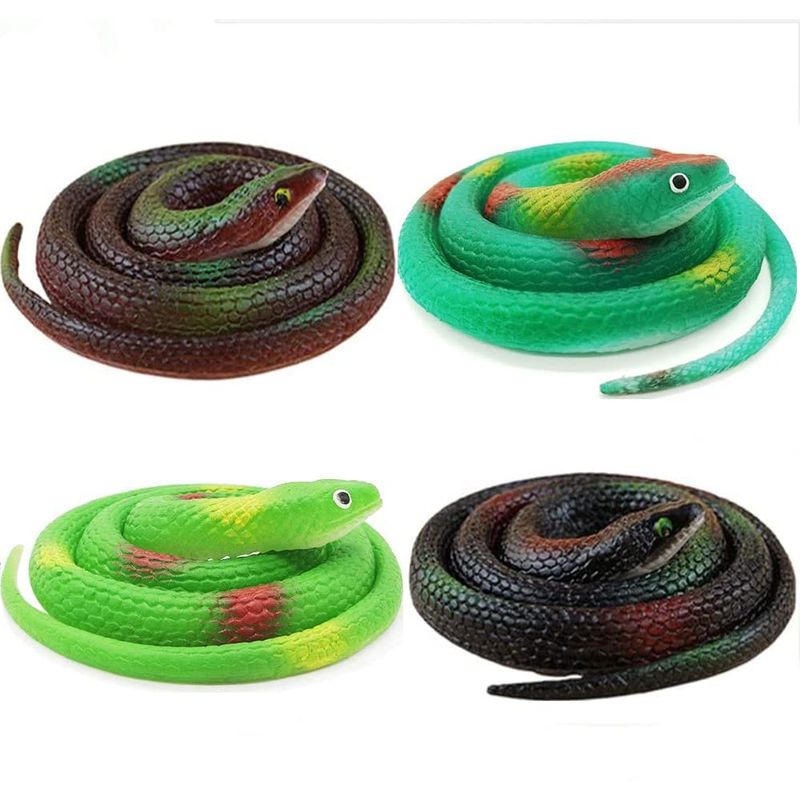 ZJMZZM Realistic Rubber Snakes - 4 Pieces 29 Inch Fake Rubber Snake to ...