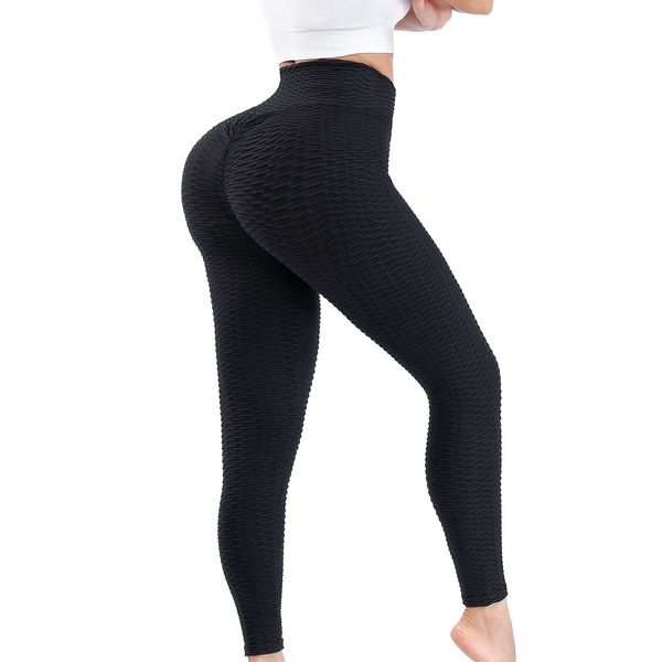 RUIXUE TIK Tok Leggings Butt Lift, Womens High Waisted Yoga Pants Tummy Control, Scrunch Honeycomb Leggings Anti Cellulite Leggings for Workouts Yoga Pants