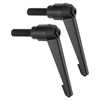 uxcell 2Pcs M12 x 32mm Adjustable Knobs Handle Male Thread Push Button Ratchet Quick Release Locking Rotating Bolt for Lathe Machinery, Black