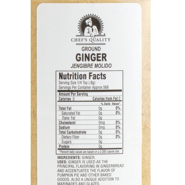 Ground Ginger Roots Powder 1 Pound (16 OZ) - Chef Quality | For Baking GingerBread Pumpkin Pie Ginger Snaps Cookies Cake Donuts | As a Spices Tea Ale Candy Beverage Beer Food Salad (Ginger)