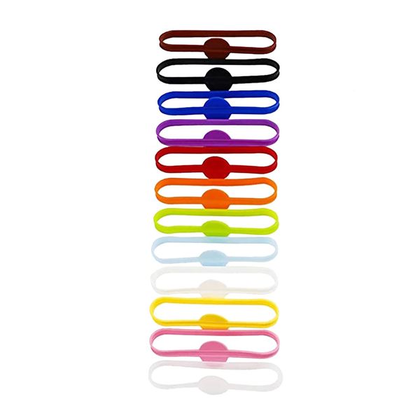 LIKENNY Glass Markers, Wine Glass Markers, Silica Gel, 12 Colors, Durable, For Parties, Events, Home Parties, Silicone