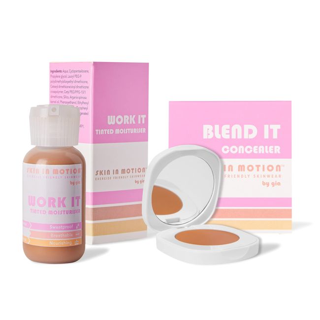 Skin in Motion | The Perfect Makeup Base Kit | Work It Tinted Moisturiser Shade 3.0 & Blend It Full Coverage Cream Concealer | Makeup Gift Set (Tinted Moisturiser - 3 & Concealer - 3)
