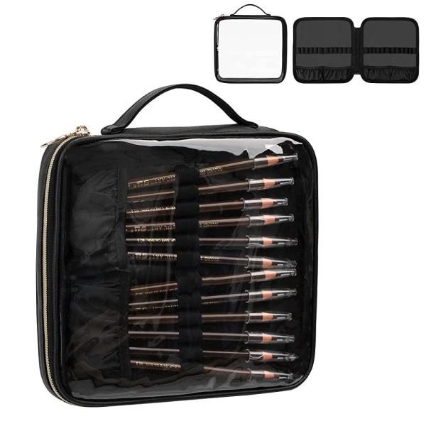 CUBETASTIC Eyebrow Pencil Organizer 48 Slots Transparent Makeup for Lipliner/Eyeliner/Eyebrow Pencil