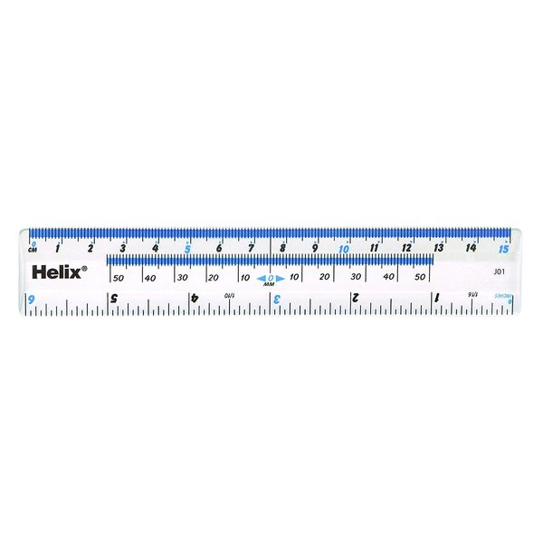 Helix 15cm 6 inch Ruler - Clear (Box of 50)