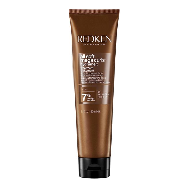 Redken Leave-In Haarcreme für lockiges oder krauses Haar, Belebt und hydratisiert trockenes Haar, Mit Aloe Vera, All Soft Mega Curls Hydramelt, 150 ml