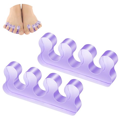 Infradito pedicure in silicone, divisore per dita ripetibile, lavabile, per smalto, correttori per dita sovrapposte, viola