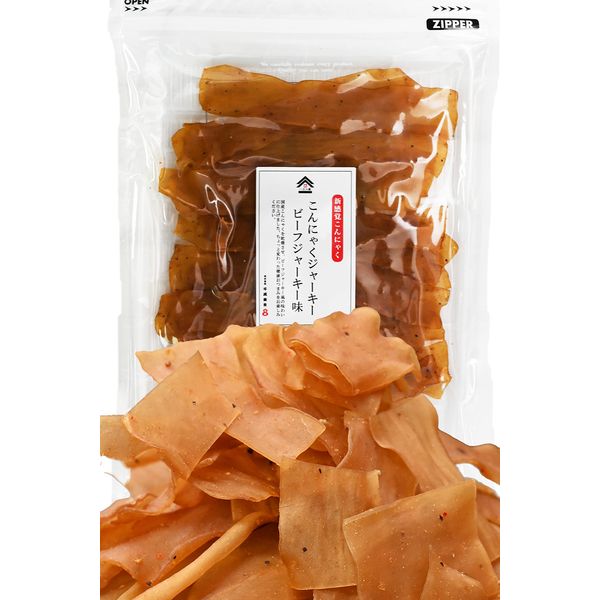 Konnyaku Jerky Konnyaku (Made in Gunma Prefecture Konnyaku Potato!/ Beef Jerky Flavor) Jerky Konnyaku Konjac Chips (Adult Snacks with Tangy Black Pepper), Low Sugar, Sweets, Delicacy, Low Calorie,